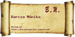 Barcza Mónika névjegykártya
